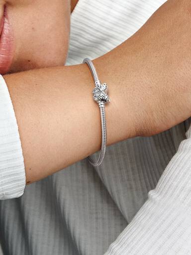 Pandora Moments Schlangen-Gliederarmband mit Schmetterling-Verschluss