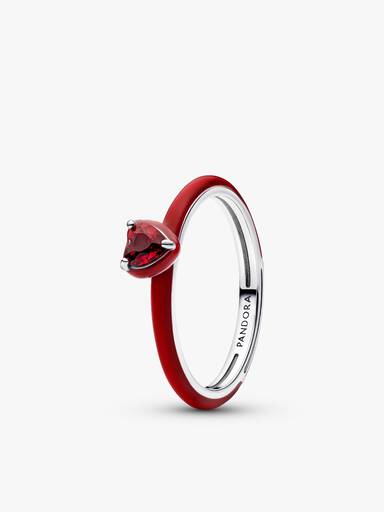 Rotes Herz Ring-Set