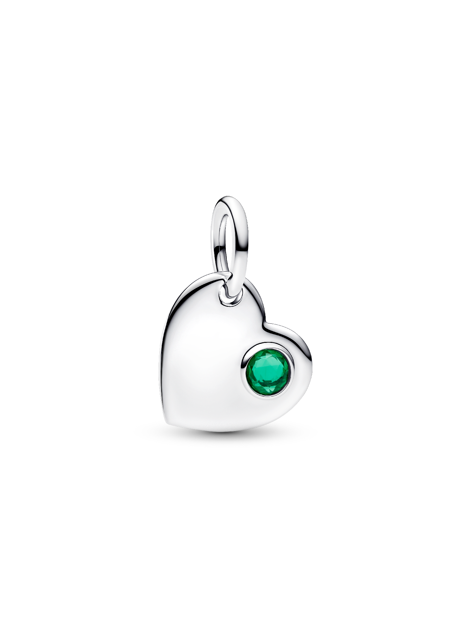 Mai Gravierbares Herz Grüner Stein Charm-Anhänger