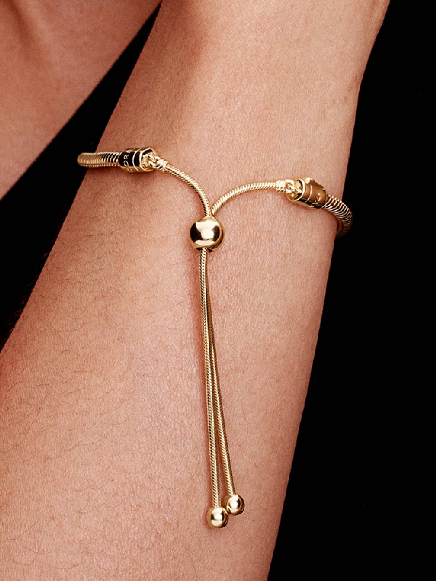 Schlangen-Gliederarmband mit Schiebeverschluss