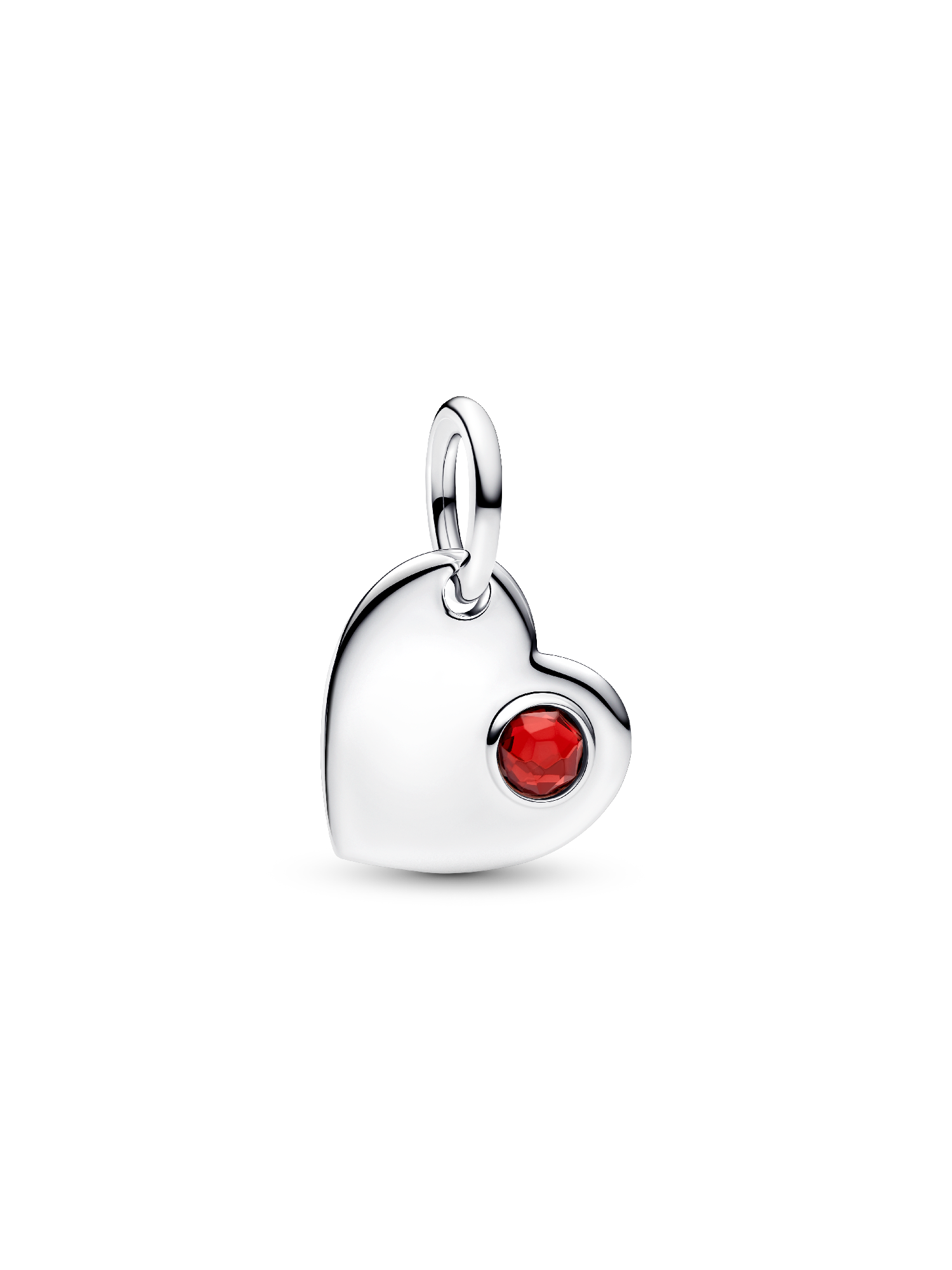 Gravierbares Herz Roter Stein Charm-Anhänger