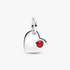 Gravierbares Herz Roter Stein Charm-Anhänger Gravierbares Herz Roter Stein Charm-Anhänger