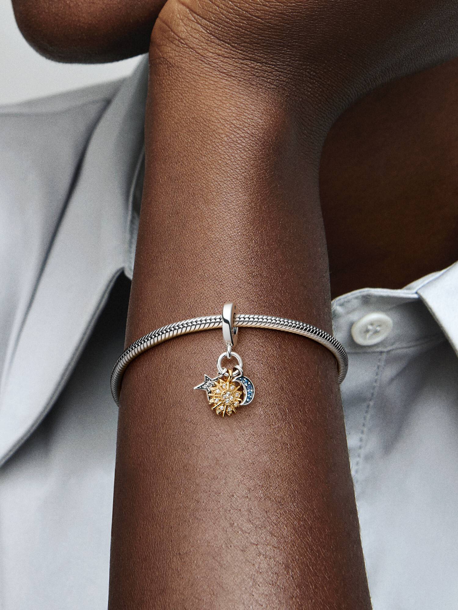 Bicolor Himmlischer Dreifacher Charm-Anhänger