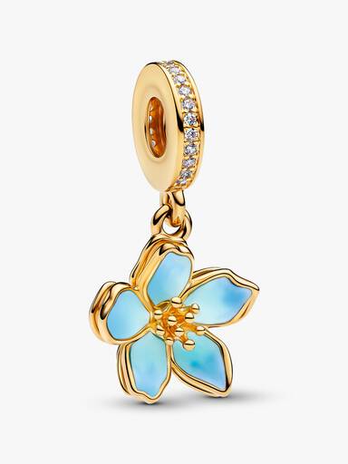 Blaue Blüte Charm-Anhänger