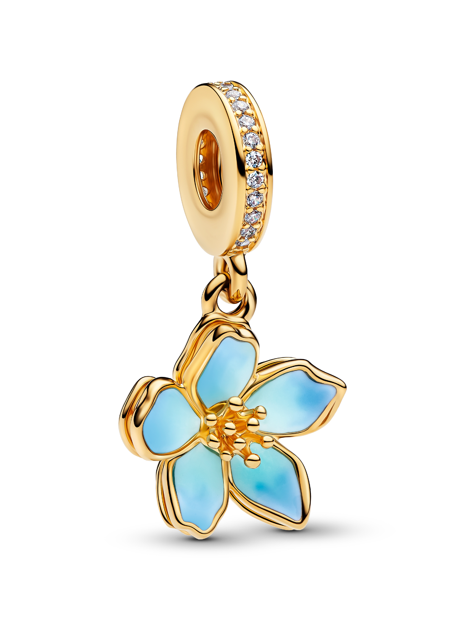 Blaue Blüte Charm-Anhänger