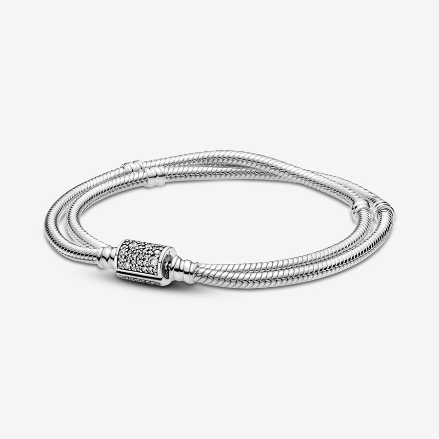 Pandora Moments Mehrreihiges Snake Chain Armband image number 0