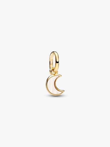 Weiße Mondsichel Mini-Charm-Anhänger