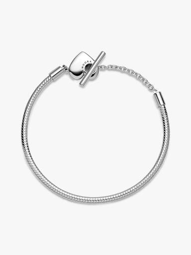 Pandora Moments Herz T-Verschluss Schlangen-Gliederarmband