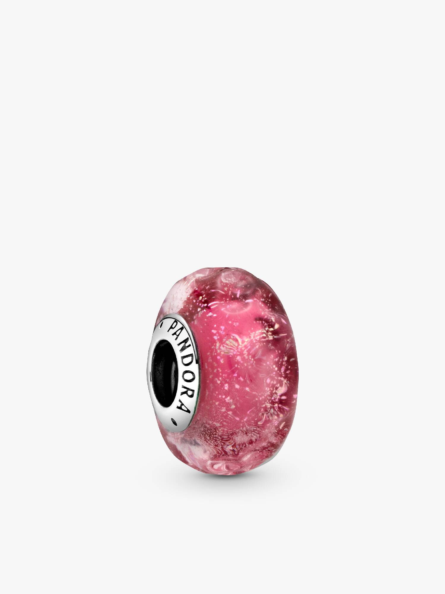 Wellenförmiges lachsfarbenes Murano-Glas Charm
