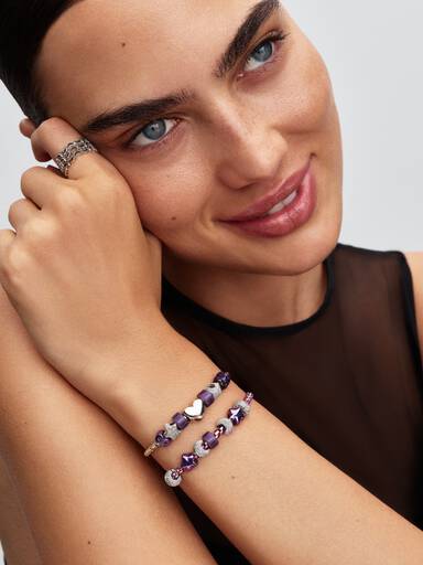 Violettes Murano-Glas Mini-Charm