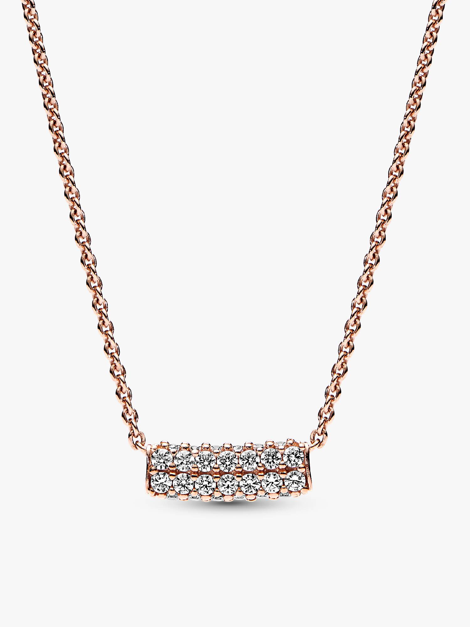 Pandora Timeless Doppelreihige Pavé-Stab Collier-Halskette