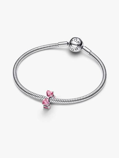 Rosafarbene Schleife Charm