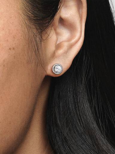 Runder funkelnder Strahlenkranz Ohrstecker