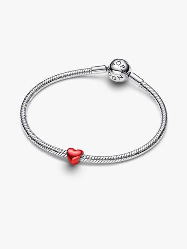 Rotes Metallic Herz Mini-Charm