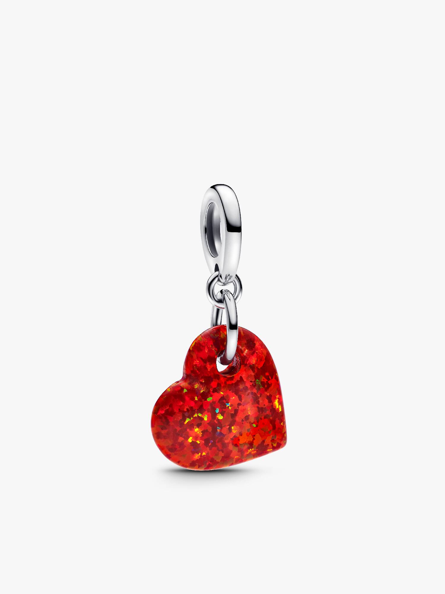 Schillerndes Rotes Herz Charm-Anhänger