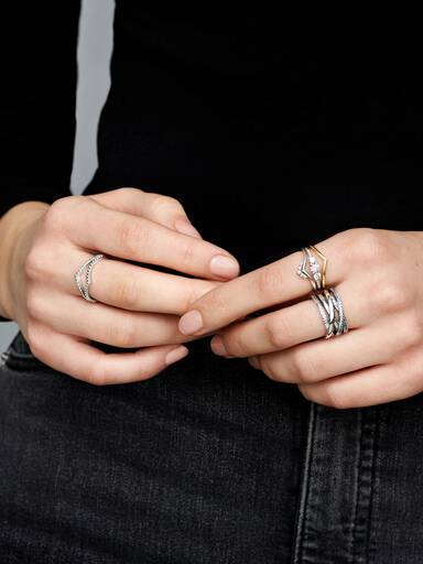 Funkelnder Wishbone Ring