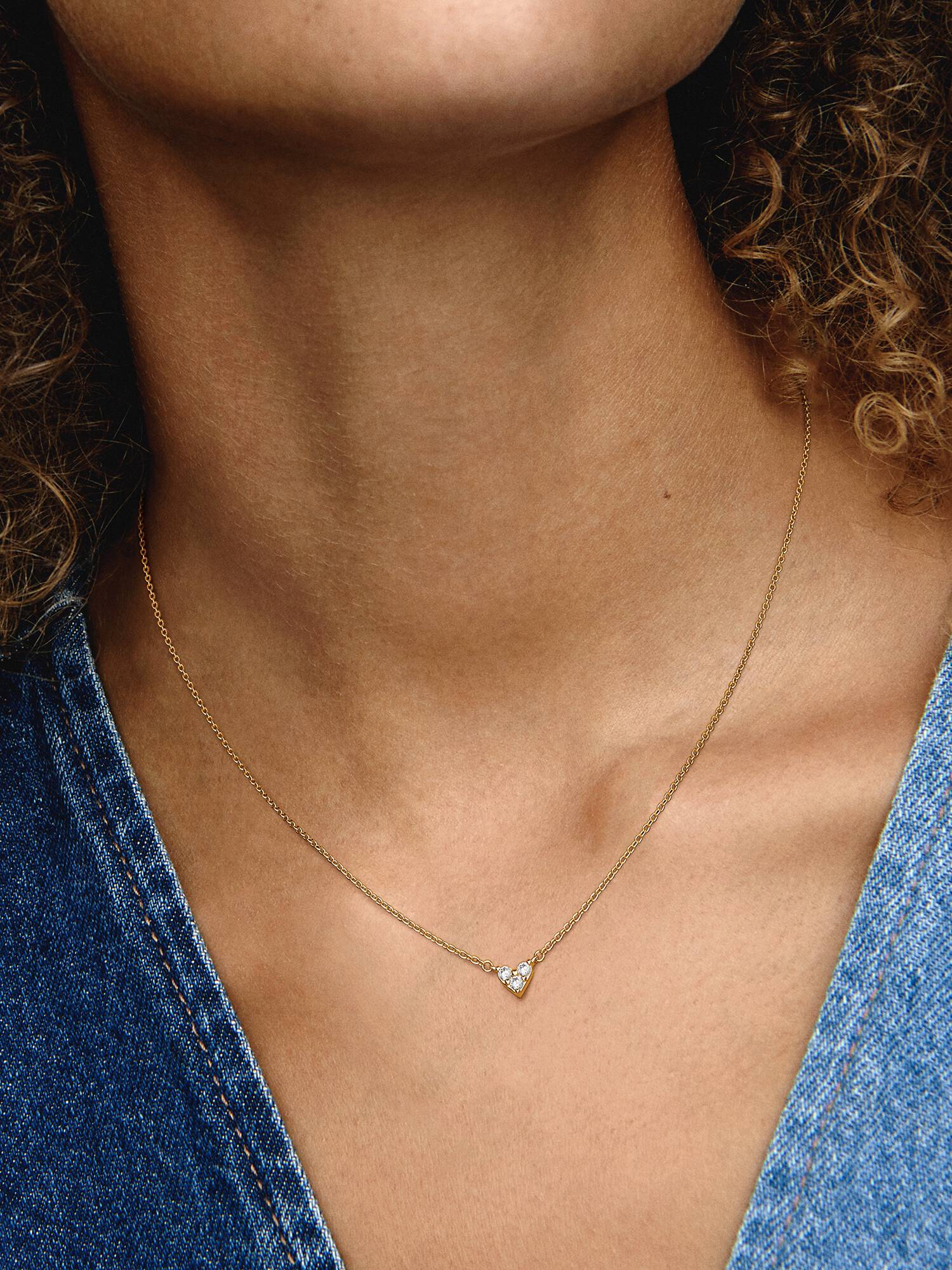 Drei Sterne Herz Collier-Halskette