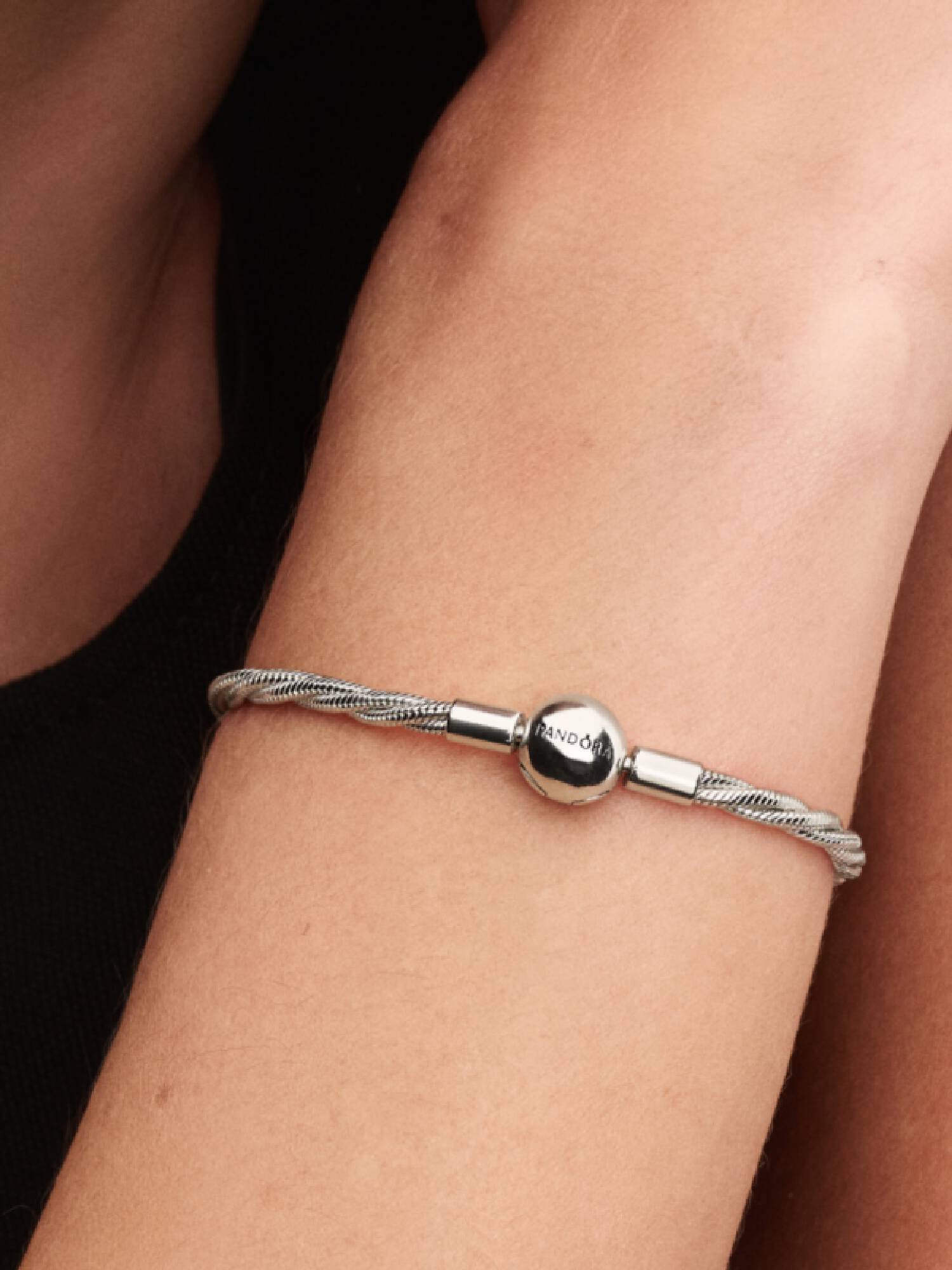 Runder Pandora Verschluss Gedrehtes Schlangen-Gliederarmband