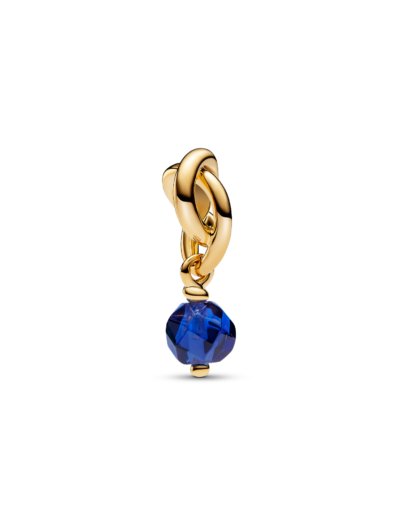 Facettierter wasserblauer Ewigkeitskreis Charm-Anhänger
