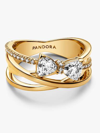 Funkelnde Schleife & Überkreuztes Band Ring