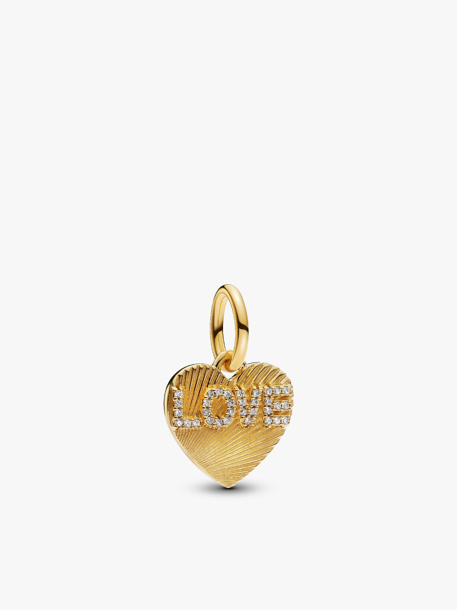 Gravierbarer Love-Herz Charm-Anhänger