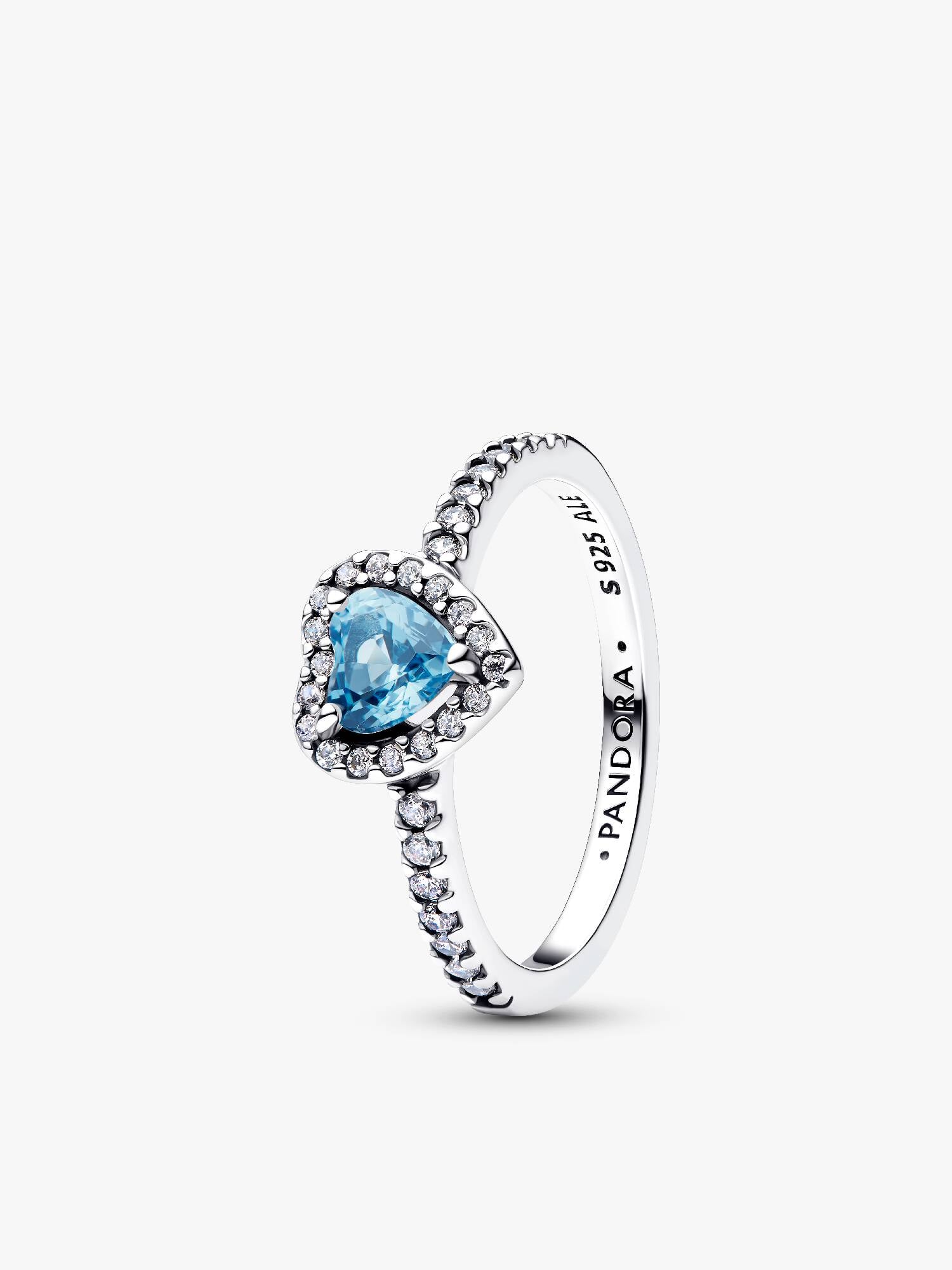 Erhabenes Hellblaues Herz Ring
