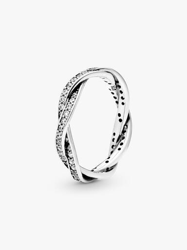 Funkelnde Gedrehte Linien Ring