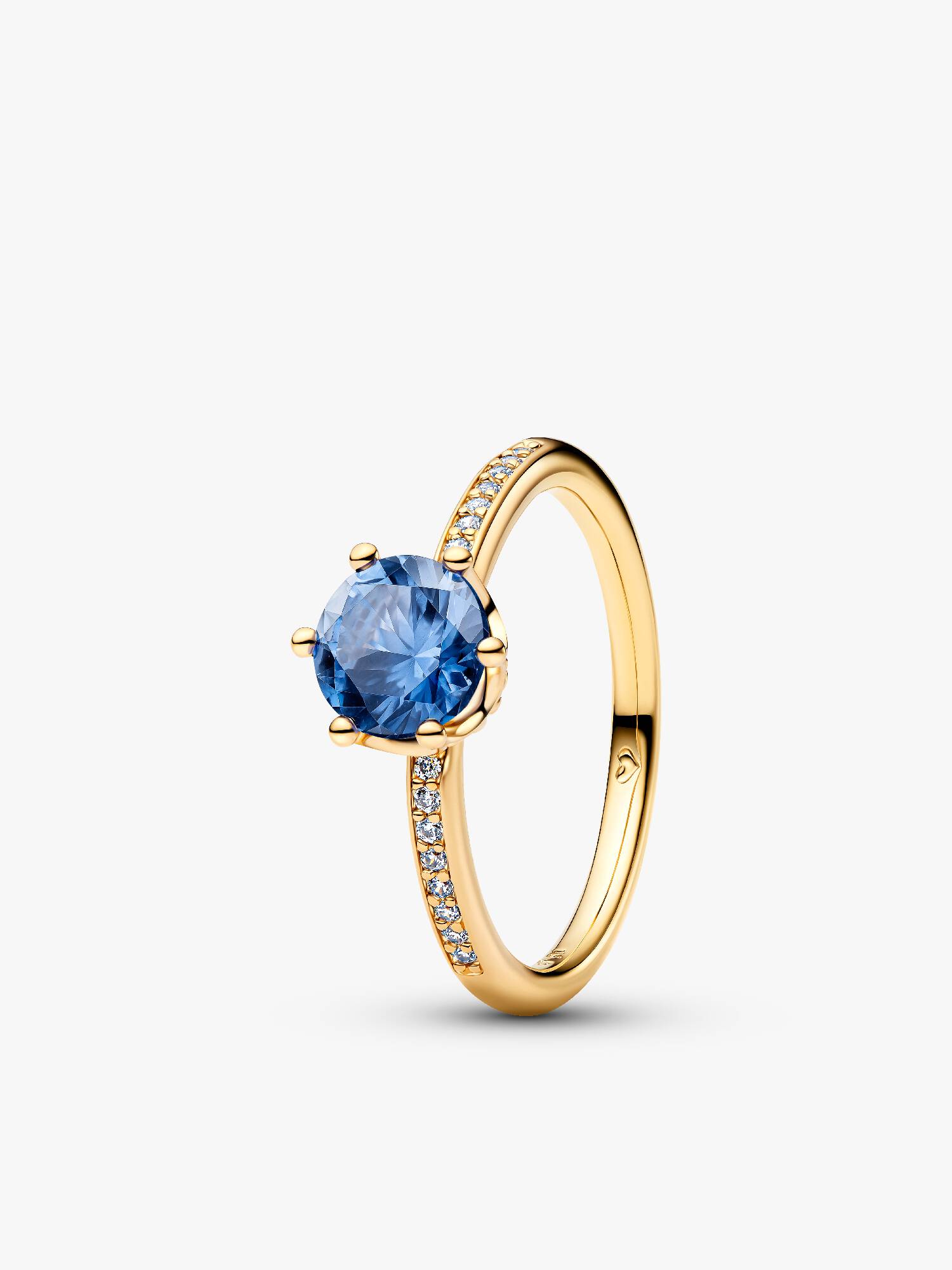Blaue Funkelnde Krone Solitärring