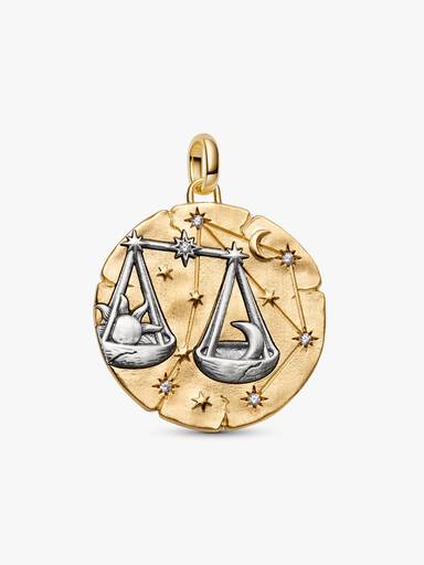 Sternzeichen Waage Großes Medaillon-Charm