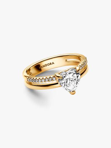 Doppelband Herz Ring