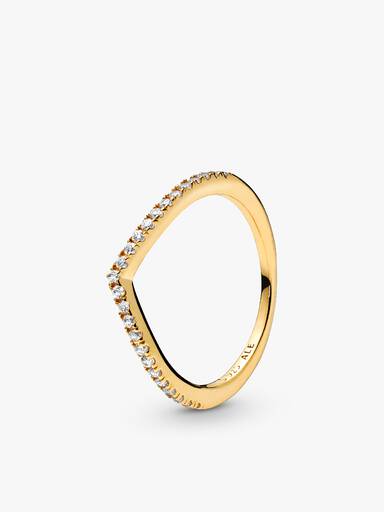 Funkelnder Wishbone Ring