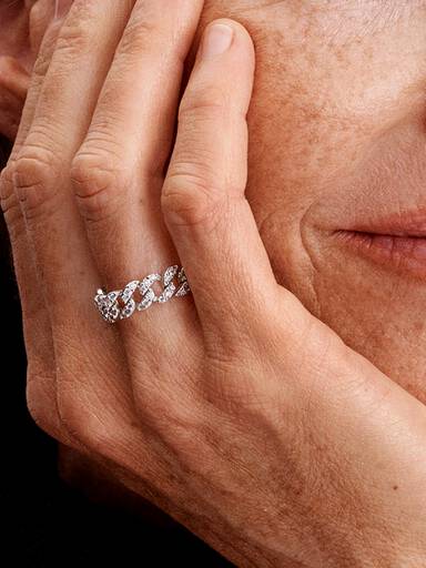 Pavé Cuban Ketten-Ring