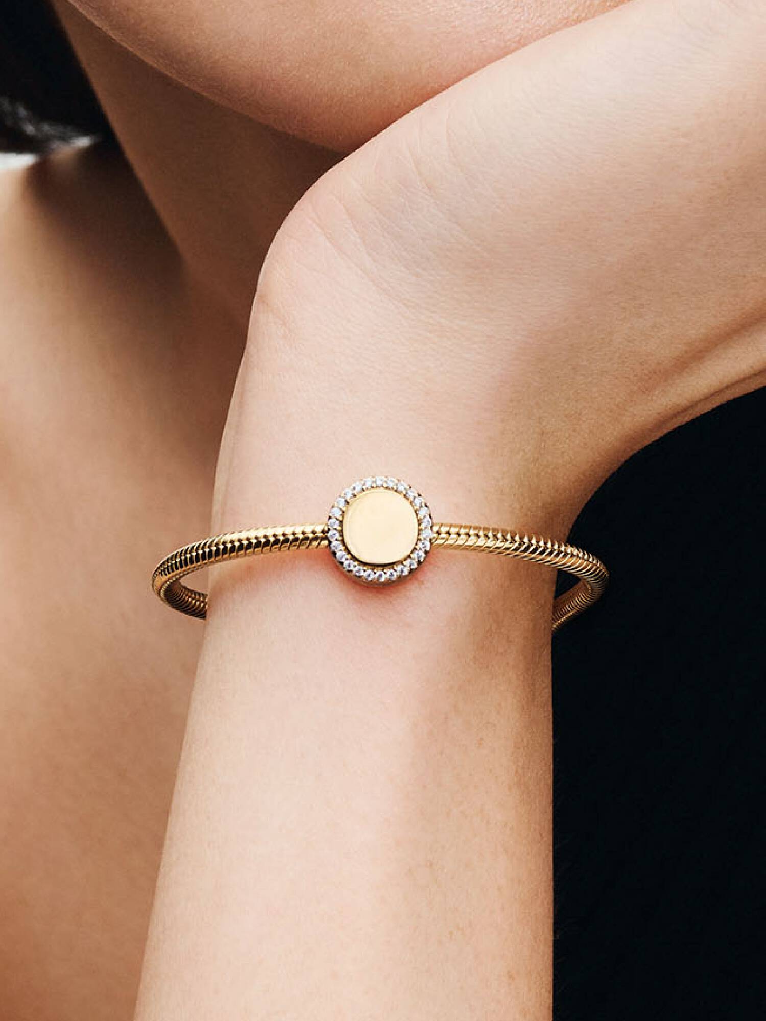 Gravierbarer Funkelnder Knopf Charm