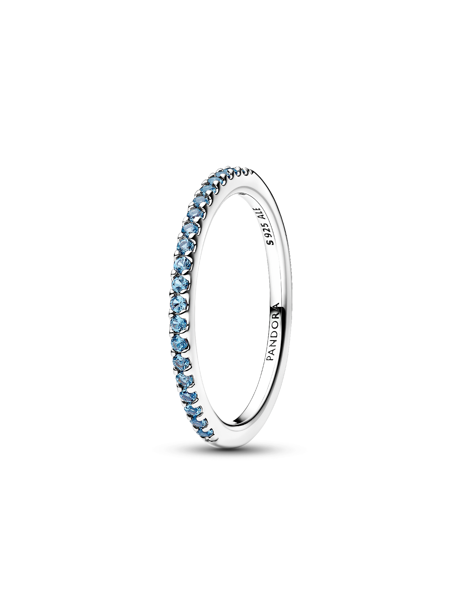 Funkelnder Aquamarinblauer Halb-Ewigkeits-Bandring