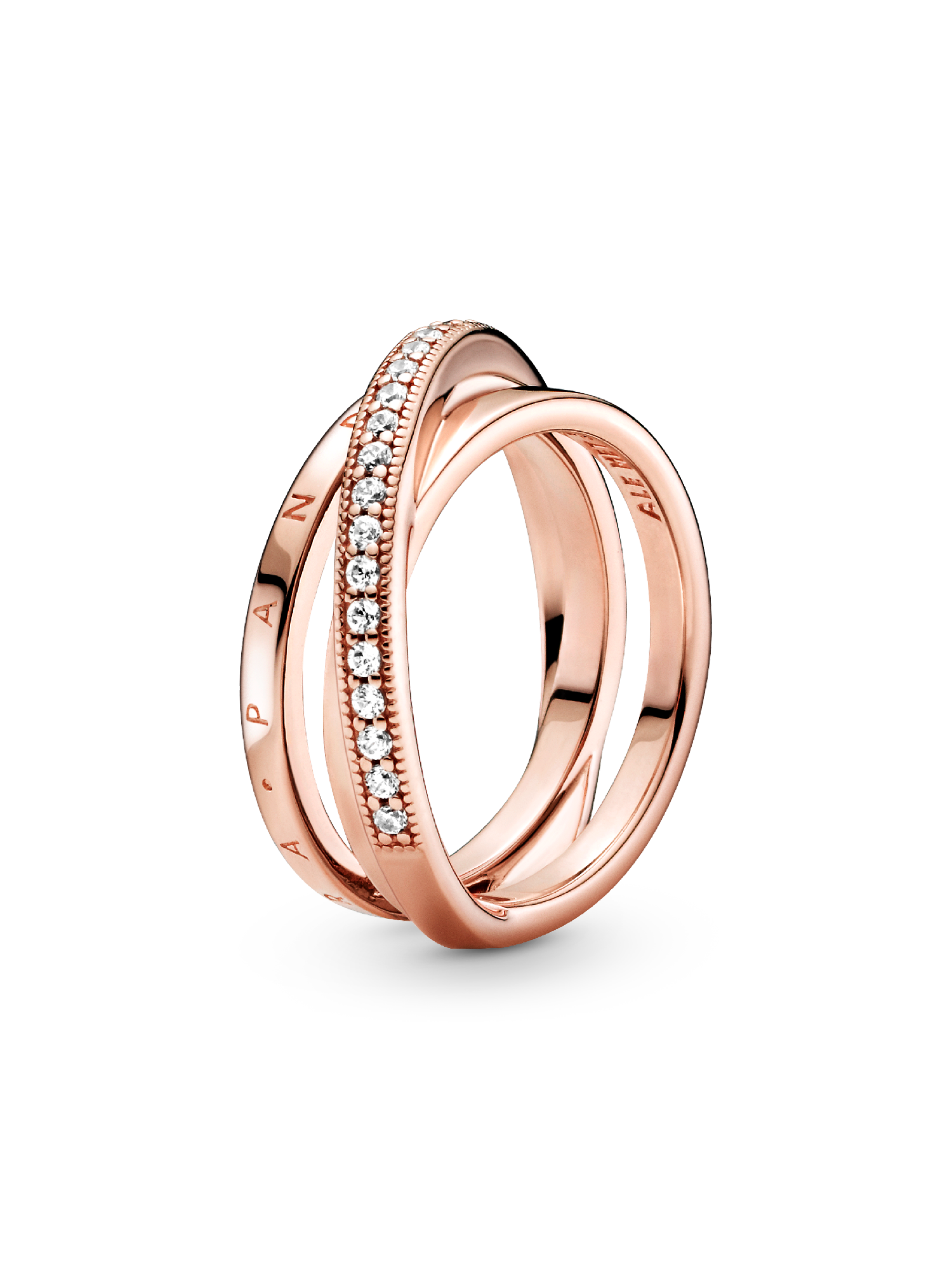 Dreifach gekreuzter Pavé-Ring