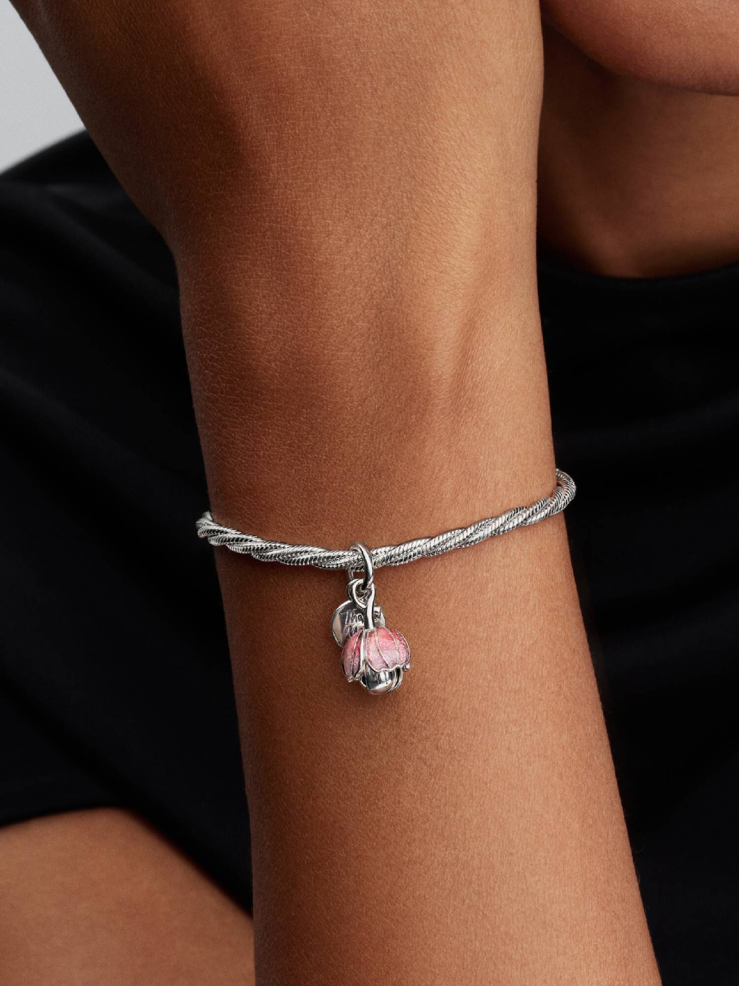 Bicolor Blühende Blume Charm-Anhänger  