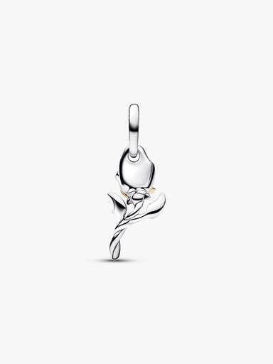 Disney Bell Verzauberte Rose im Labor gezüchteter Diamant Charm-Anhänger