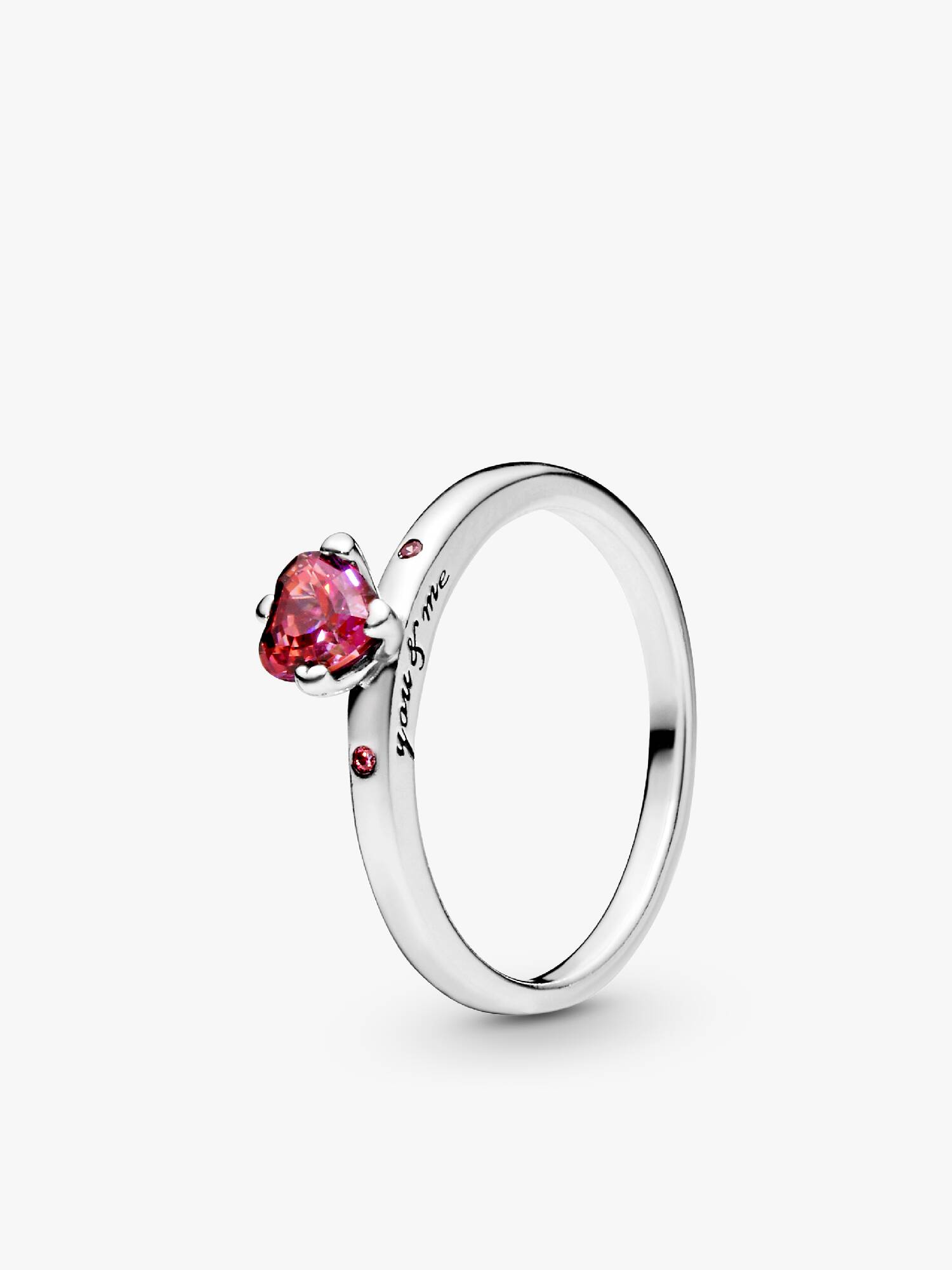 Funkelndes Rotes Herz Ring
