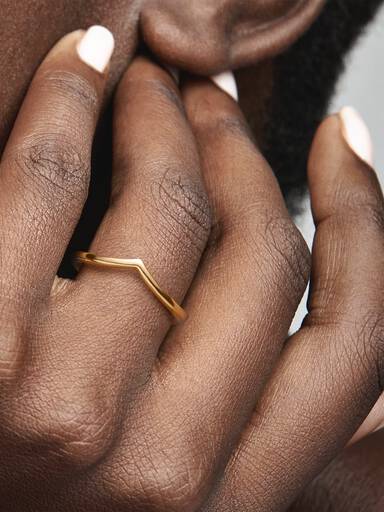 Polierter Wishbone-Ring