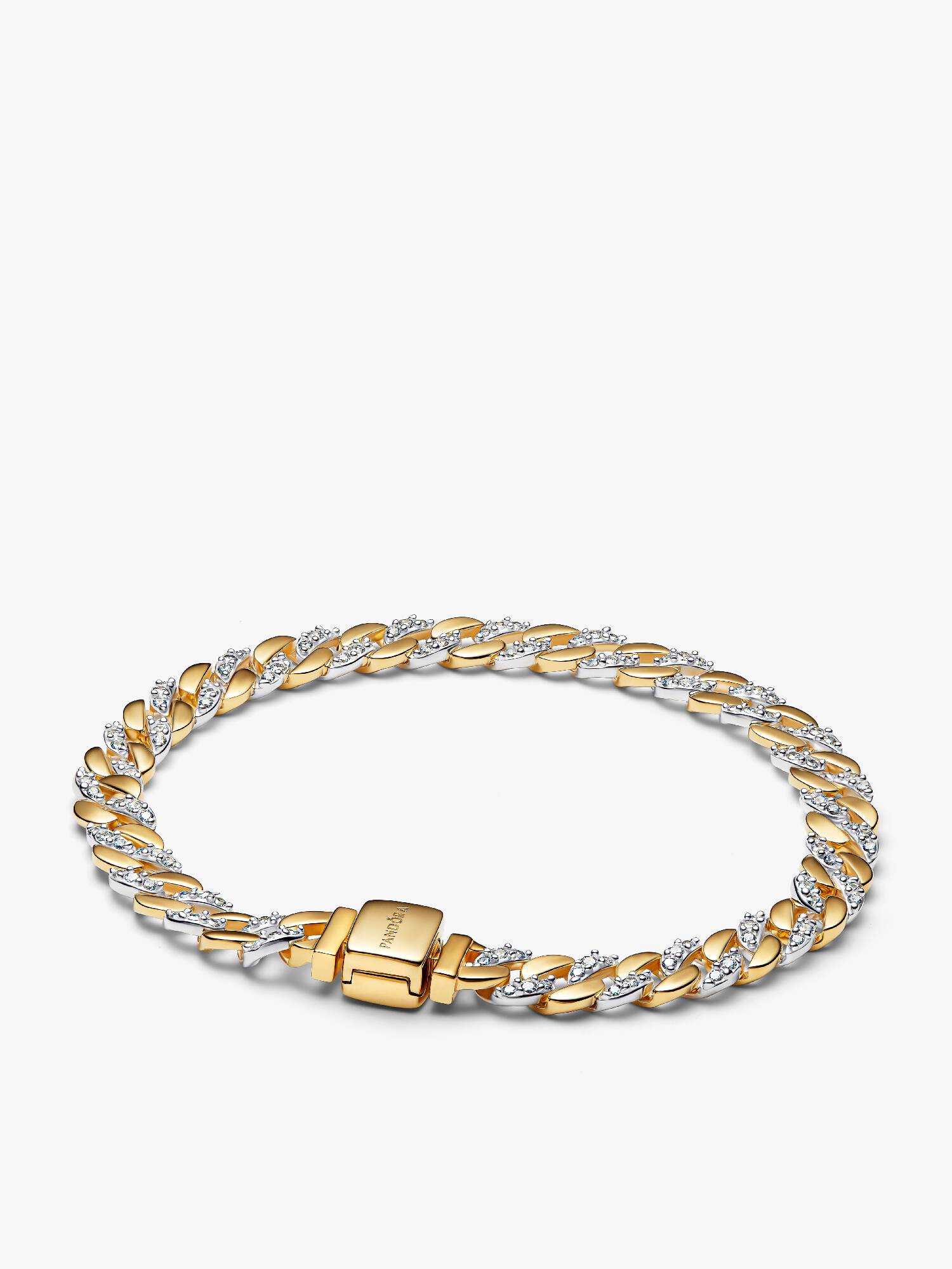 Bicolor Pavé Cuban-Kettenarmband