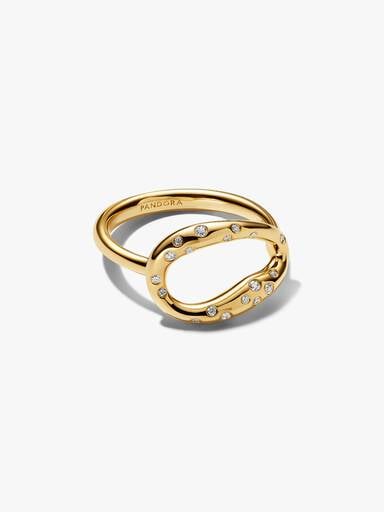 Organisch Geformter Steinbesetzter Statement-Ring