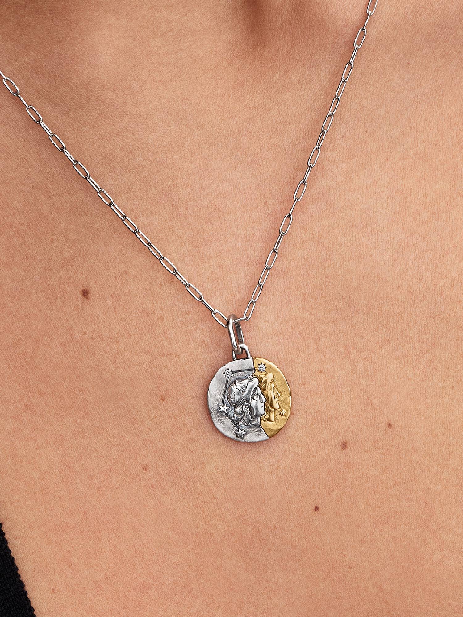 Sternzeichen Zwillinge Medaillon-Charm