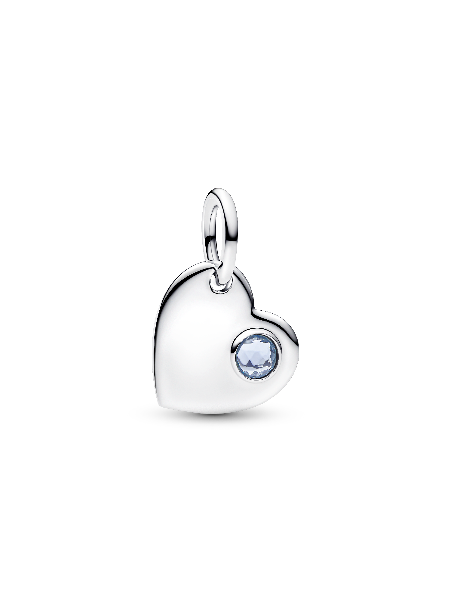 Gravierbares Herz Aquablauer Stein Charm-Anhänger