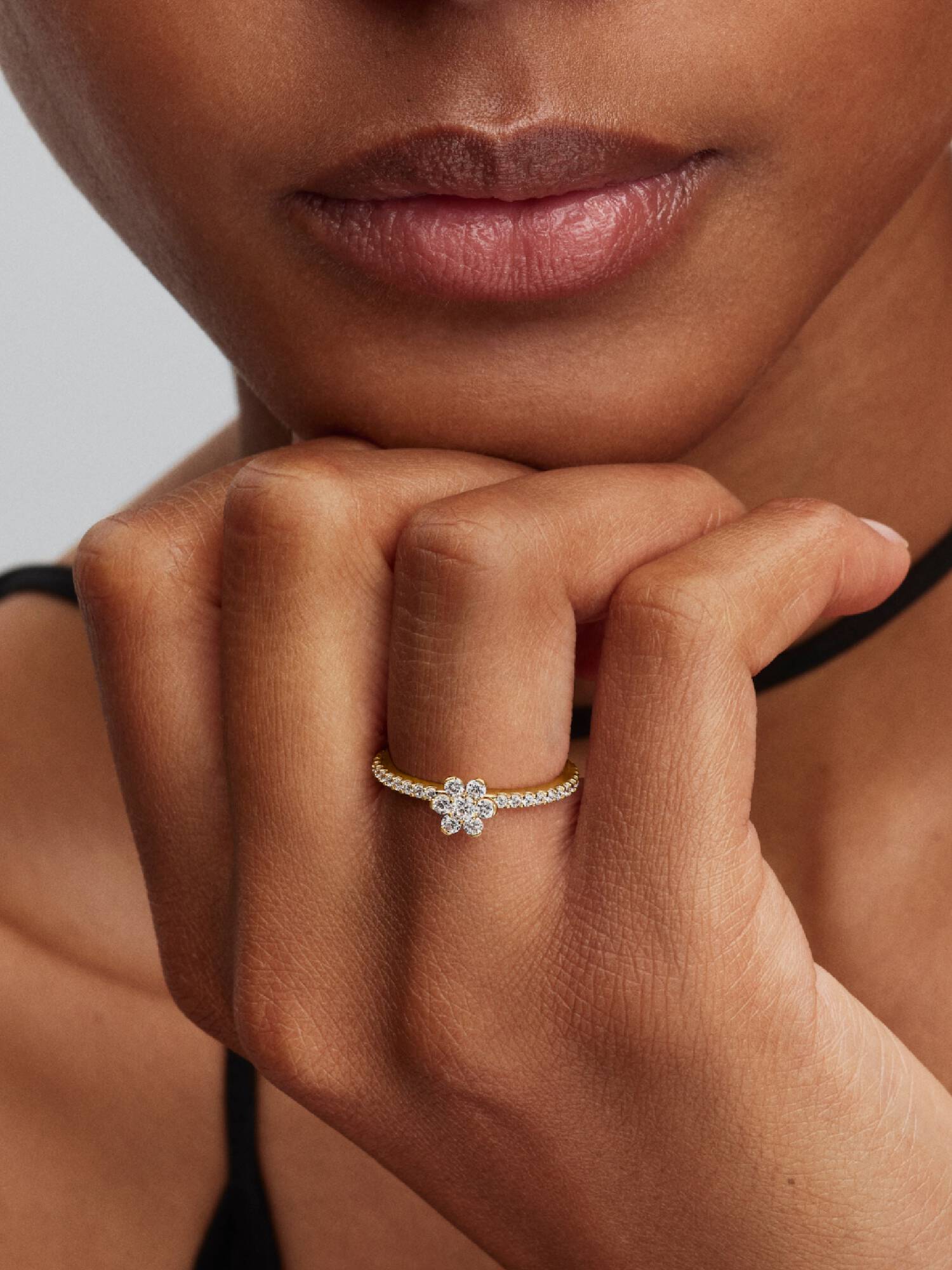 Funkelnde Blume Ring