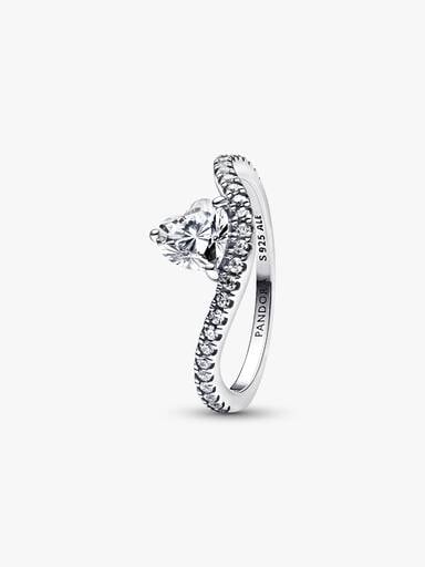 Welliger Pavé Herz Ring