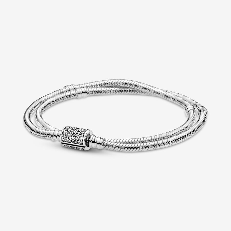 Pandora Moments Mehrreihiges Snake Chain Armband