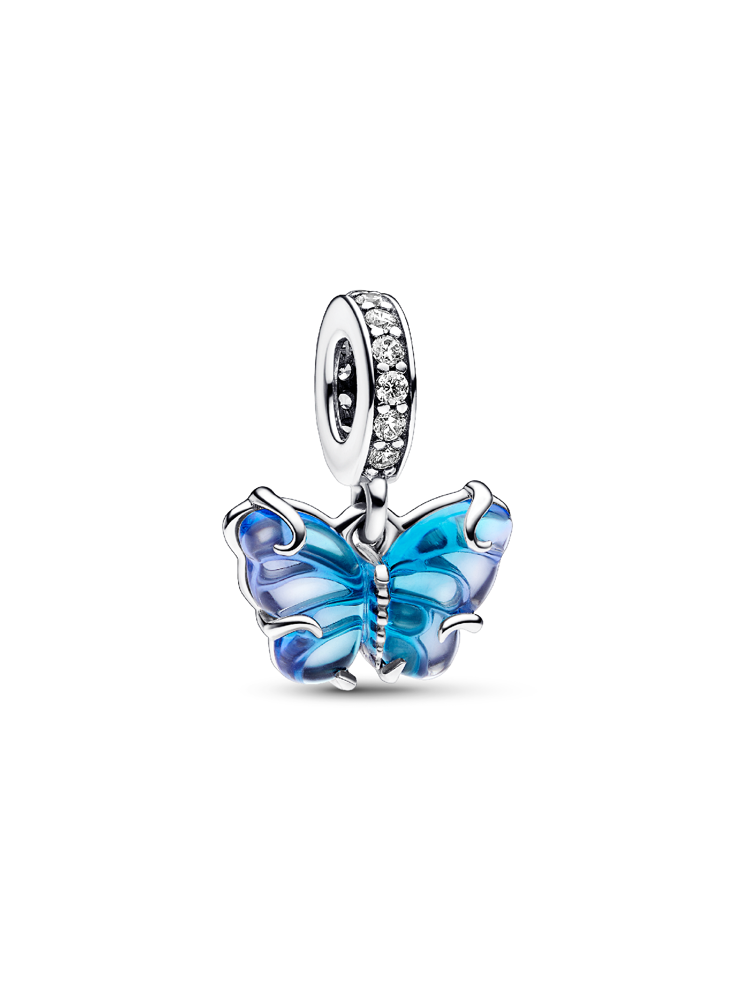 Blauer Murano-Glas Schmetterling Charm-Anhänger