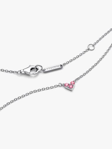 Drei Steine Rosafarbenes Herz Collier-Halskette