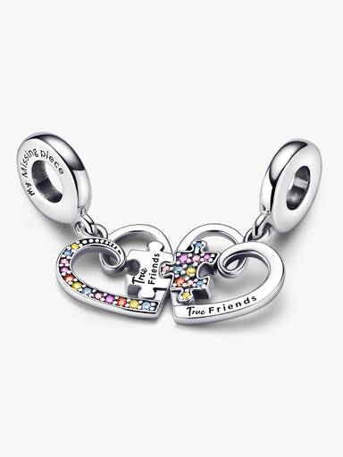 Puzzleteil Herzen Teilbarer Freundschafts- Charm-Anhänger