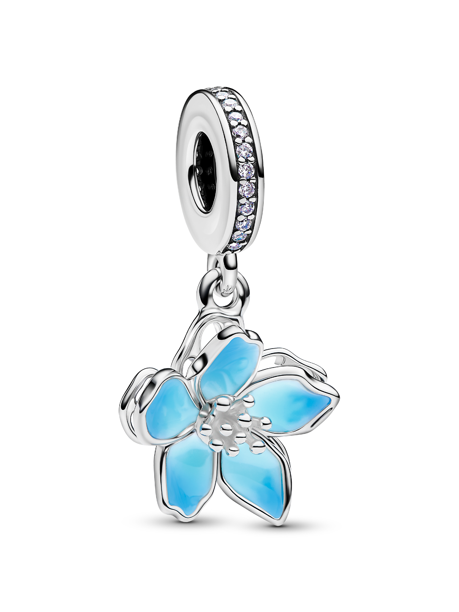 Blaue Blüte Charm-Anhänger
